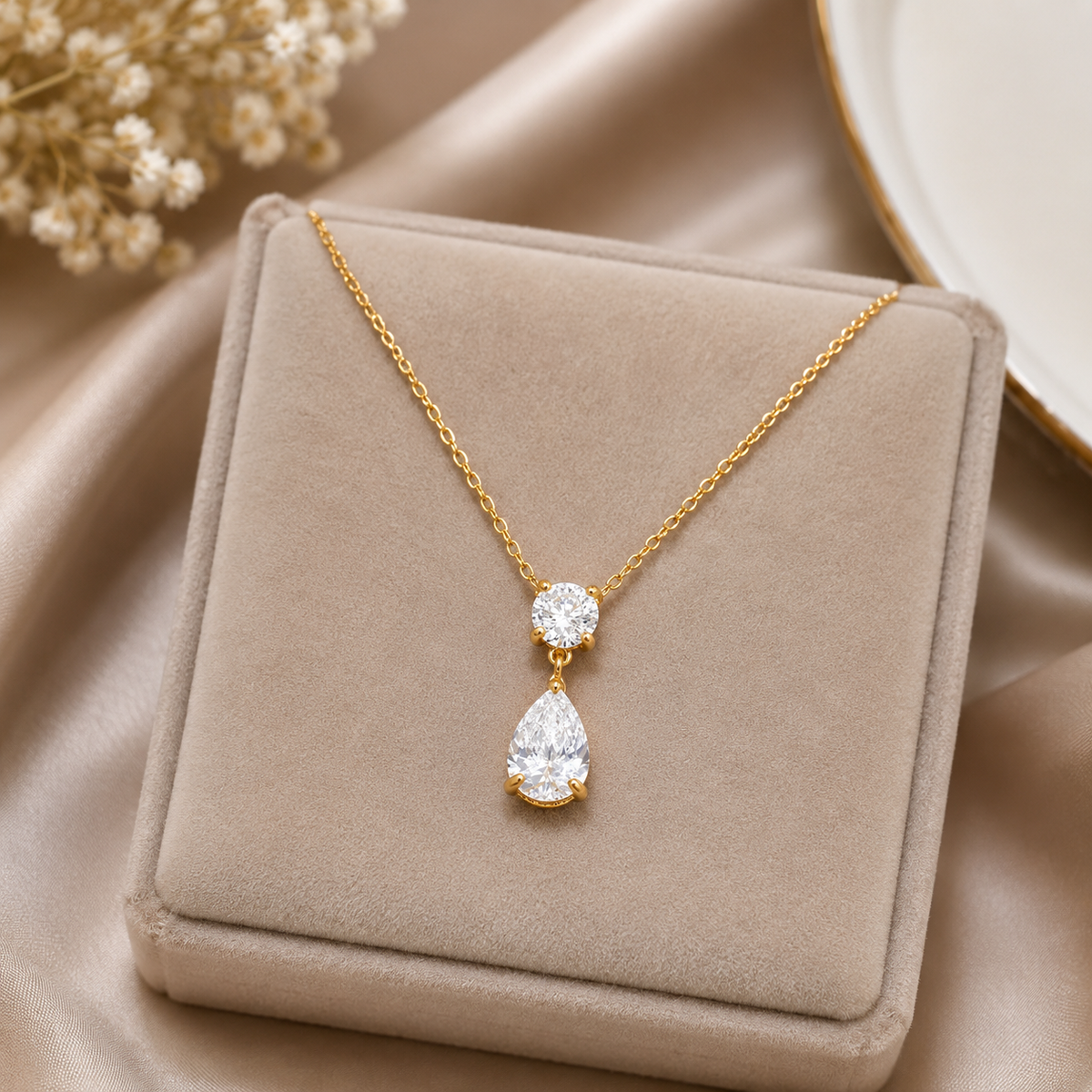 DIAMOND DROP NECKLACE